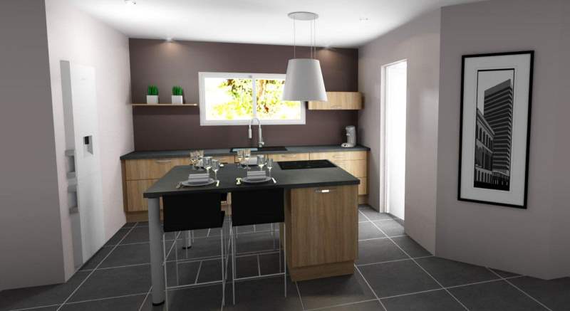 maisons eugie modèle cuisine contemporaine moderne décoration matériaux régionaux construction traditionnelle tarn et garonne montauban